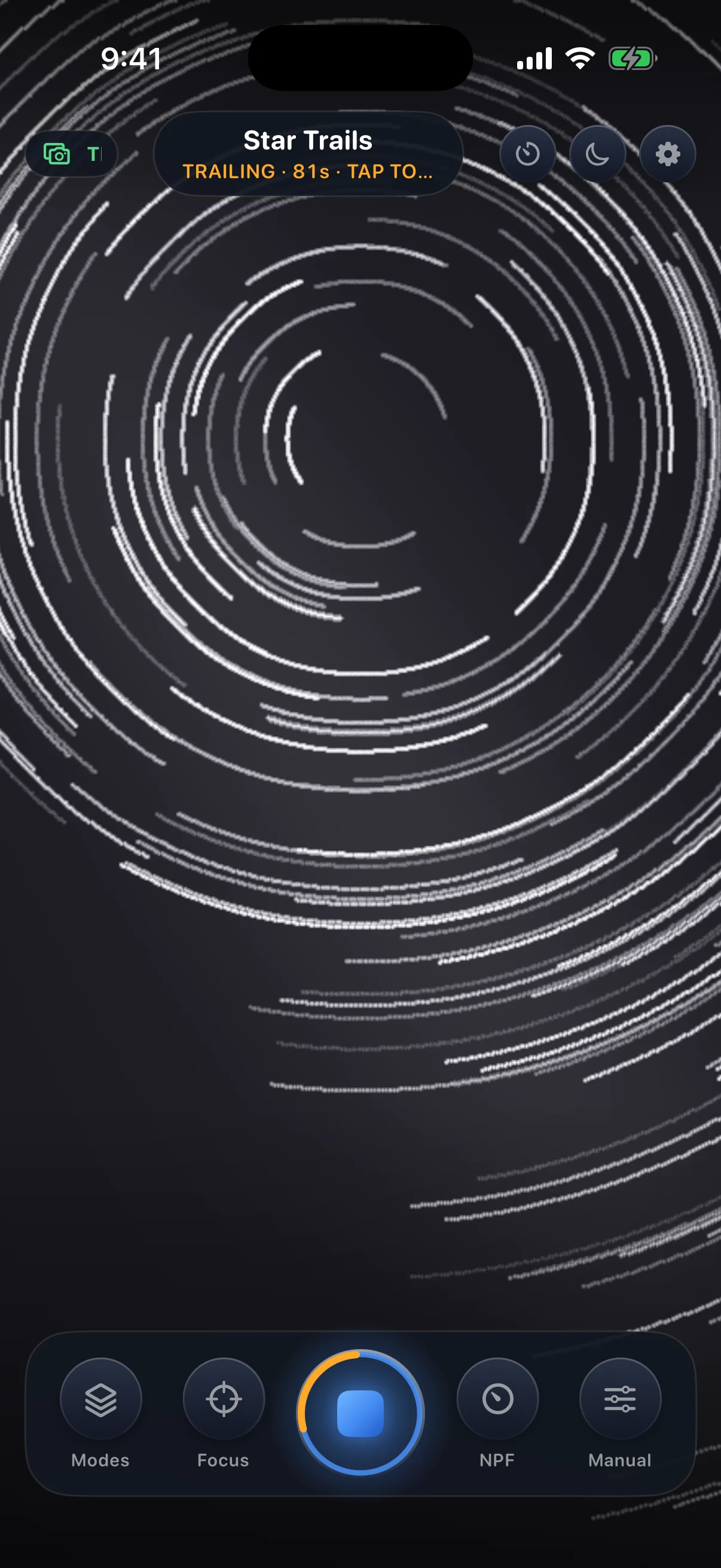 AstroGlow open-ended star-trail capture painting circumpolar arcs