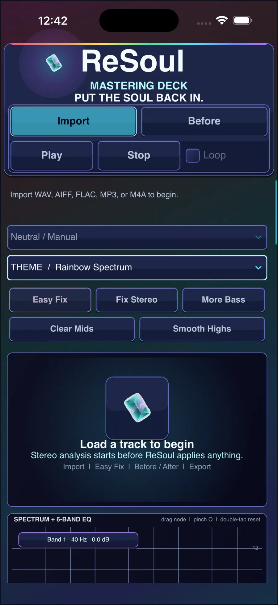 ReSoul Rainbow Spectrum color mode on iPhone