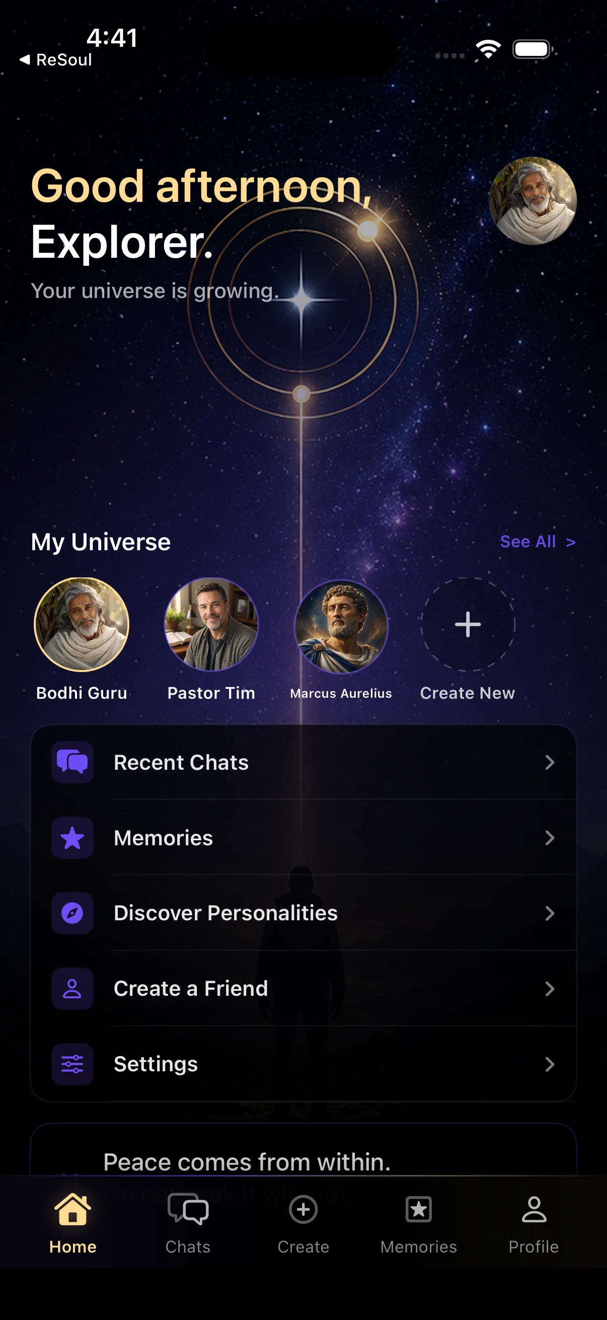 AstraKind home screen on iPhone